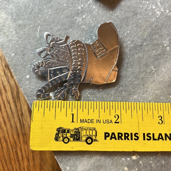 Vintage Sterling Silver Taxco Christmas Stocking or Boot Brooch